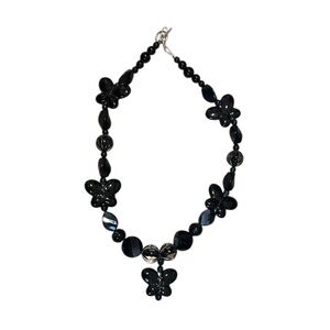 Elegant Black Butterfly Necklace